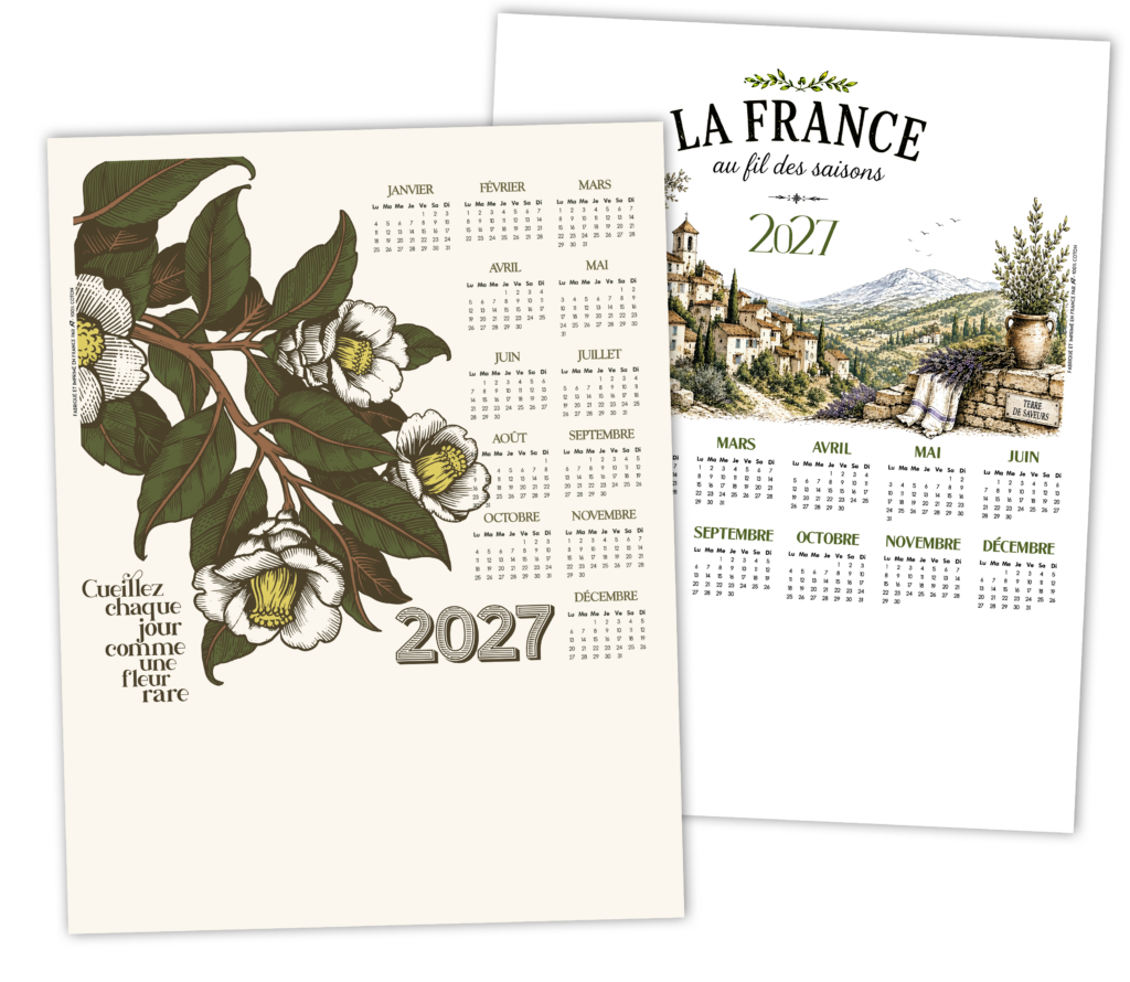 Calendrier torchons Ariane7 impression sérigraphique