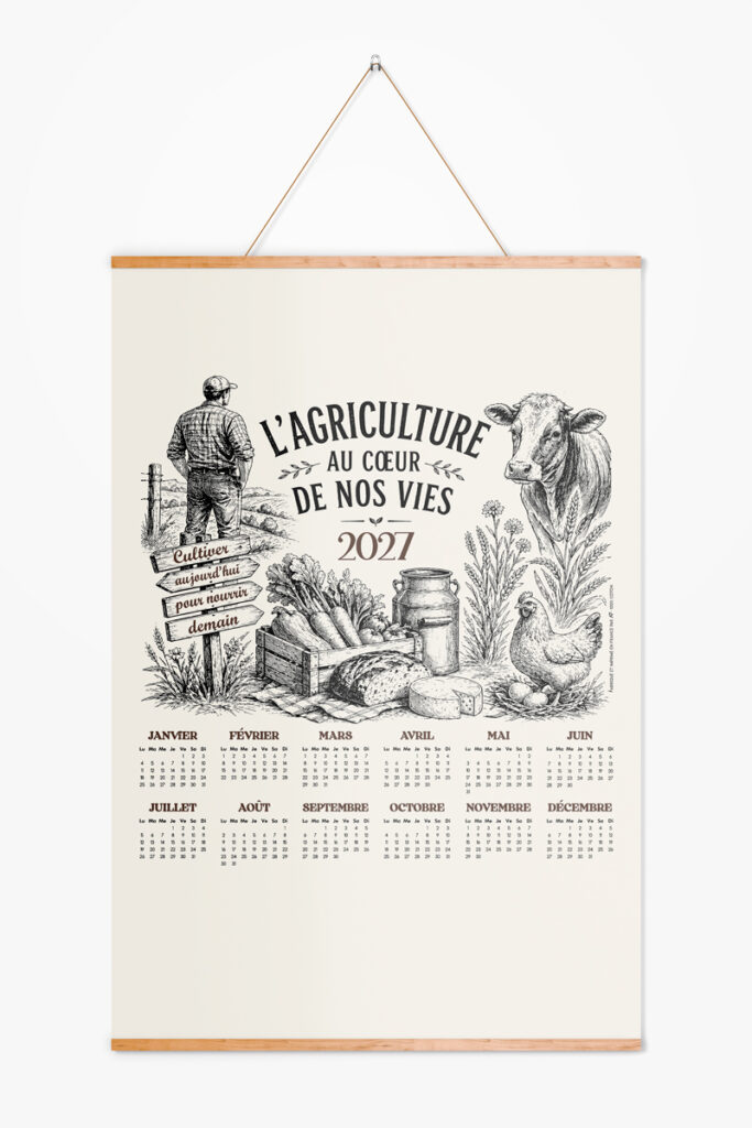 Calendrier Torchon 2027 thème Agriculture Ariane7